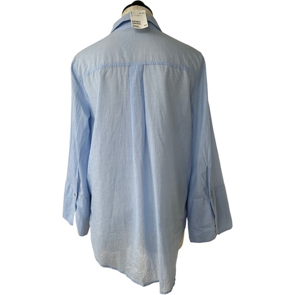 H&M Blouse in woven cotton fabric wide sleeves Collar wrapover V-Neck Size 8 - Picture 5 of 16